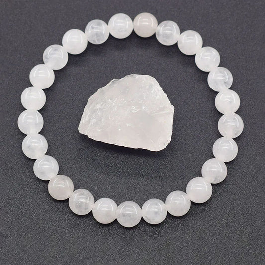 Bracelet en Pierre Naturelle Jade Blanc